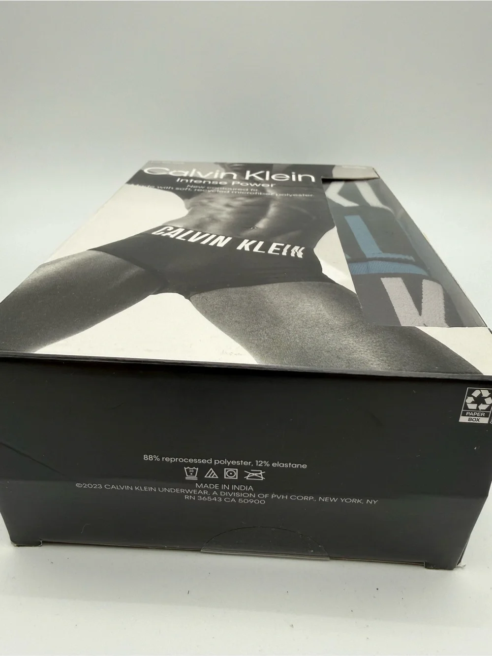 Calvin Klein Intense Power Low Rise Trunk - Black with Blue Accent Pack of 3